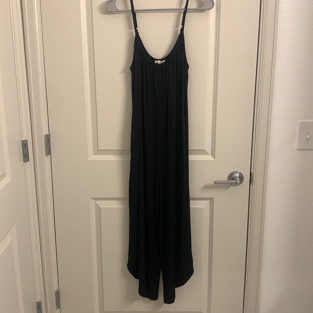 Z Supply | Black loose jumpsuit with adjustable straps.